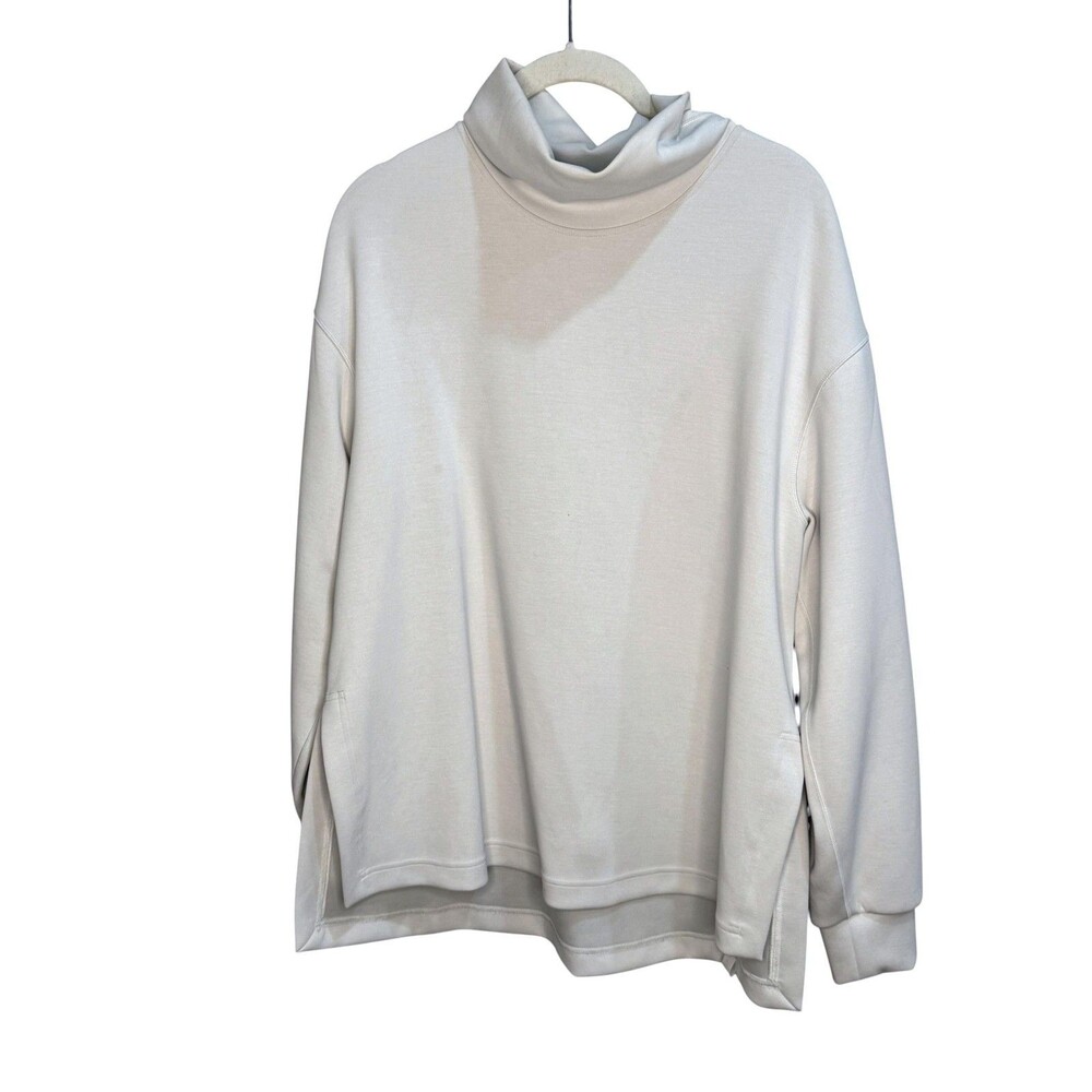 Lululemon Softstreme Funnel-Neck Long Pullover Small Bone Cowl Neck Relaxed